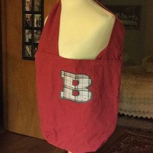 Canvas Hobo Bag with B Plaid Monogram